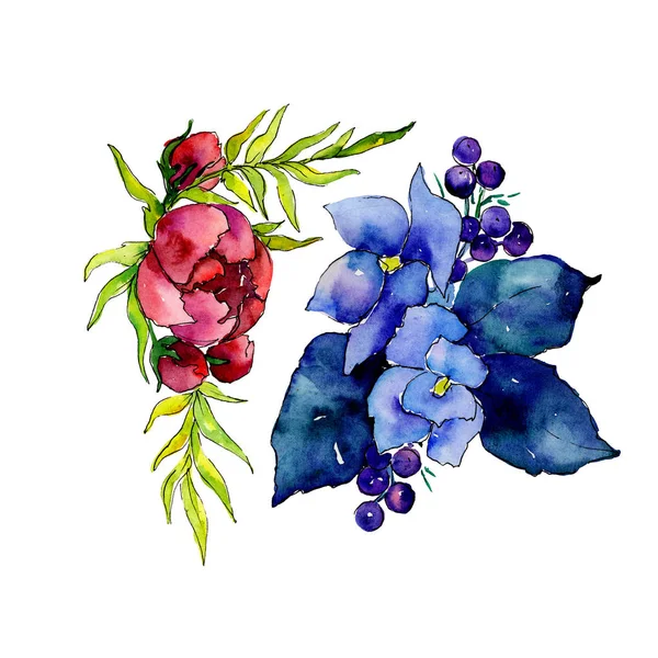 Bouquet wildflower flower in a watercolor style isolated. — Stock Photo, Image