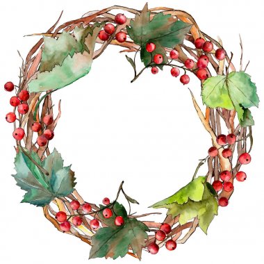 Frenk üzümü çelenk suluboya tarzında bırakır.