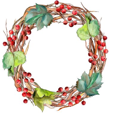 Frenk üzümü çelenk suluboya tarzında bırakır.