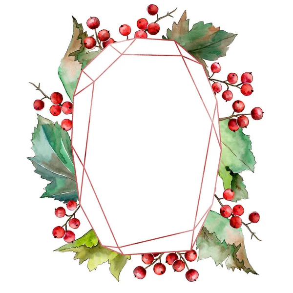 Leaves currant wreath in a watercolor style. — Stock Photo, Image