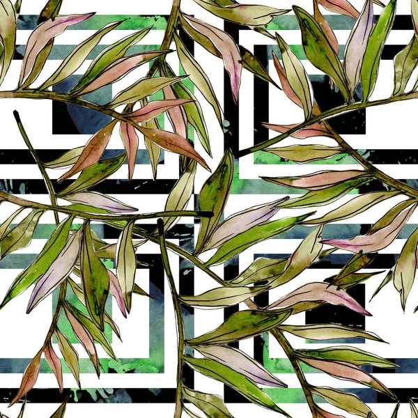 Tropikal Hawaii ağaç desen bir suluboya tarzında bırakır..