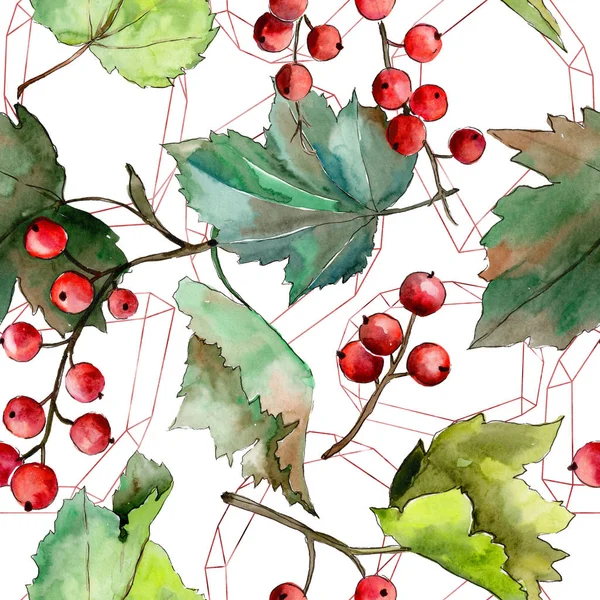 Leaves currant pattern in a watercolor style. — Stock Photo, Image