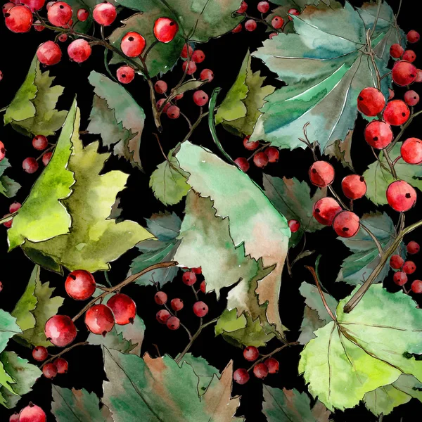 Leaves currant pattern in a watercolor style. — Stock Photo, Image