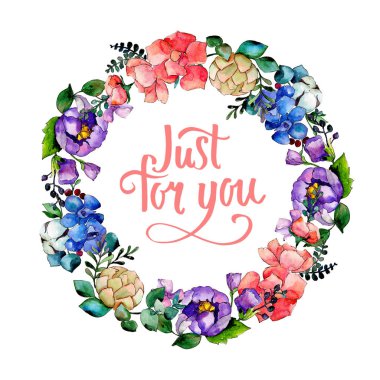 Renkli buket. Botanik çiçek. Vahşi bahar yaprak kır çiçeği çerçeve.