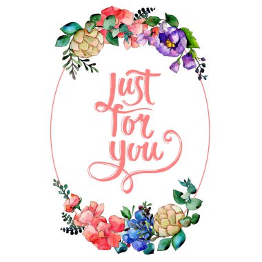 Renkli buket. Botanik çiçek. Vahşi bahar yaprak kır çiçeği çerçeve.