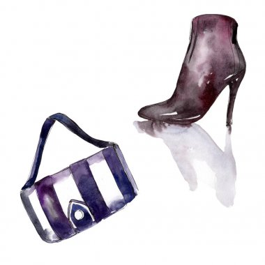 Moda aksesuarları glamour illüstrasyon. Trendy moda kıyafet Giyim Aksesuarları ayarla.