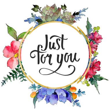 Renkli buket. Botanik çiçek. Vahşi bahar yaprak kır çiçeği çerçeve.