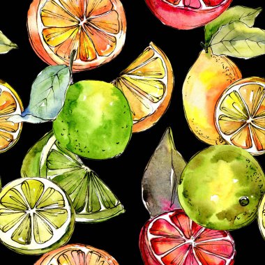 Exoticlemon turuncu bir suluboya tarzı desen.