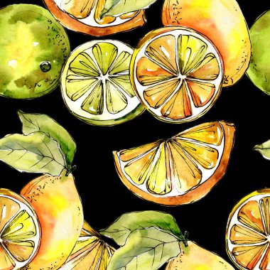 Exoticlemon turuncu bir suluboya tarzı desen.