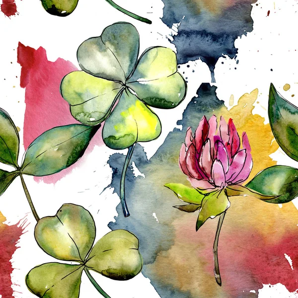 Wildflower clover flower in a watercolor style pattern.