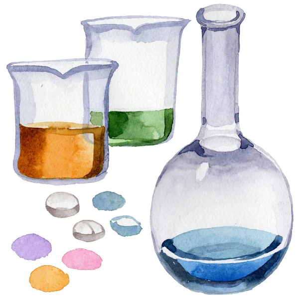 Beakers conjunto farmácia clínica . — Fotografia de Stock