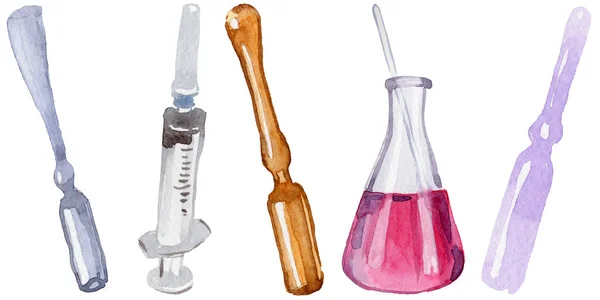 Conjunto de farmacia clínica de vasos y ampollas . — Foto de Stock