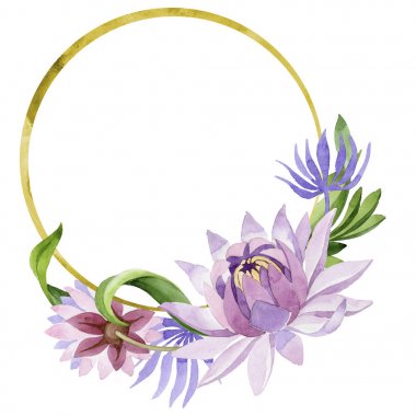 Pembe nilüfer. Botanik çiçek. Vahşi bahar yaprak kır çiçeği çerçeve.