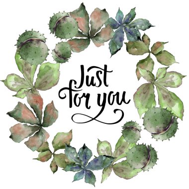 Kestane suluboya stil çerçevesi içinde bırakır.