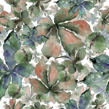 Kestane bir suluboya tarzı desen bırakır.