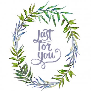 Söğüt dalları suluboya stil çerçevesi içinde.