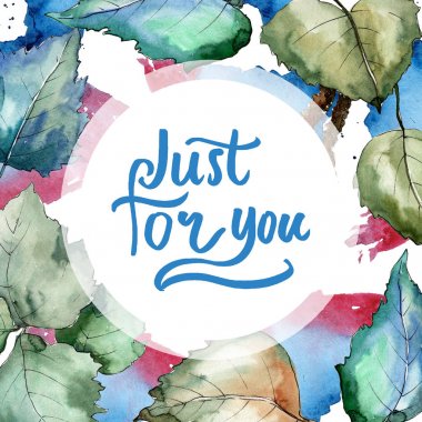 Yaprakları huş suluboya stil çerçevesi içinde.