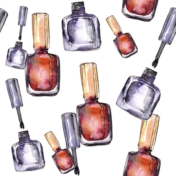 Nail polish colorful sketch fashion glamour illustration.