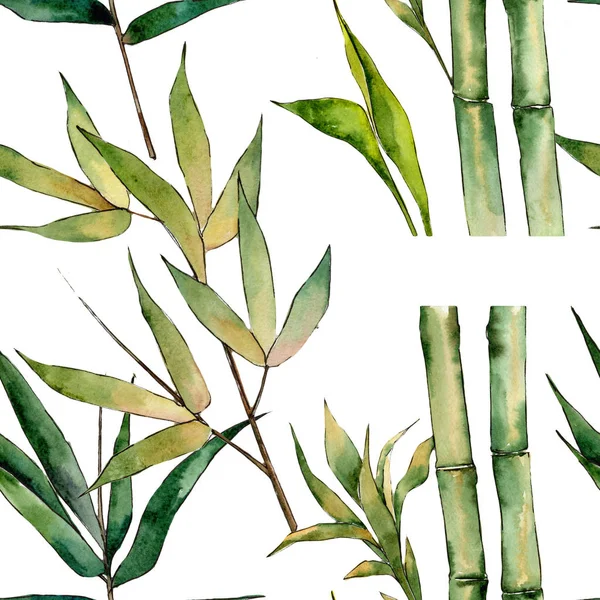 Bamboo tree pattern in a watercolor style.