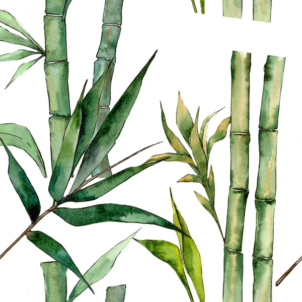 Bamboo tree pattern in a watercolor style.