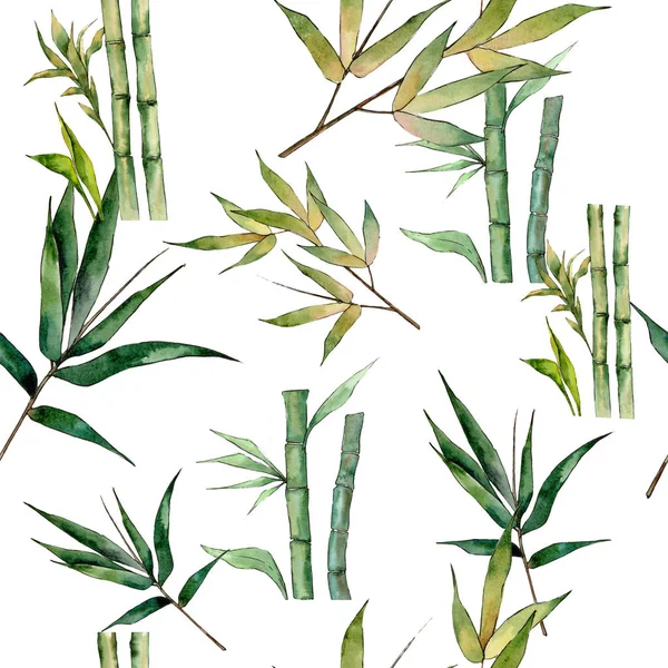 水彩风格的竹树图案. — 图库照片