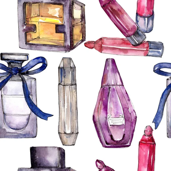 Fashionable accessories glamour illustration in a watercolor style pattern. — Stock Photo, Image