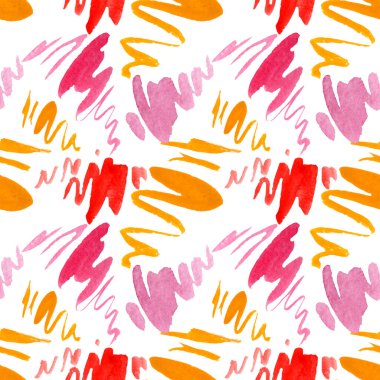 Soyut suluboya kağıt sıçrama şekilleri izole çizim. Suluboya illüstrasyon seti. Kesintisiz arka plan deseni.