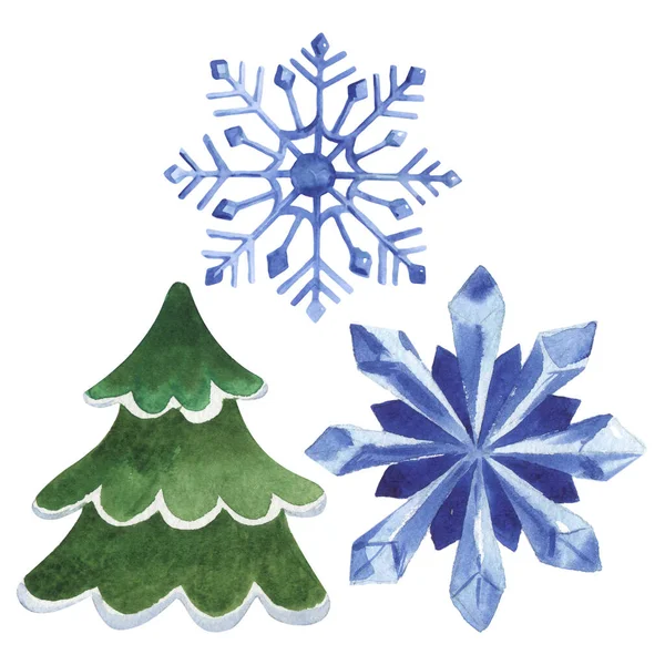 Weihnachten Winterurlaub Symbol isoliert. Aquarell Hintergrundillustration Set. isoliertes winterliches Illustrationselement. — Stockfoto