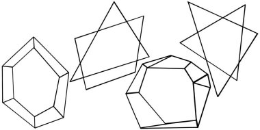 Vektör elmas mücevher minerali. İzole illüstrasyon elementi. Siyah beyaz işlemeli mürekkep sanatı..