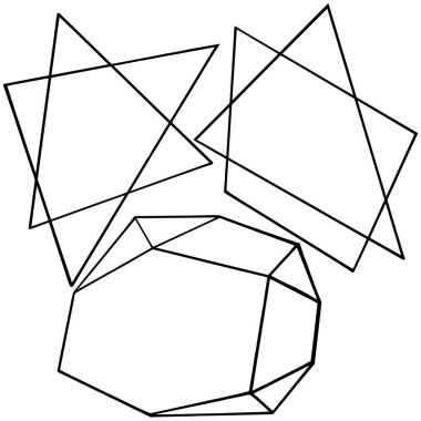 Vektör elmas mücevher minerali. İzole illüstrasyon elementi. Siyah beyaz işlemeli mürekkep sanatı..