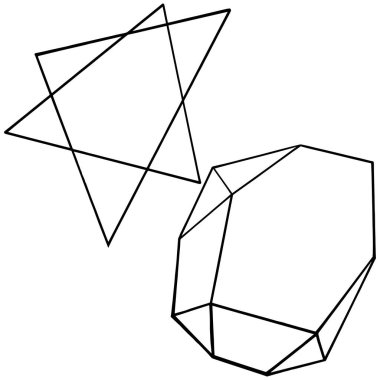 Vektör elmas mücevher minerali. İzole illüstrasyon elementi. Siyah beyaz işlemeli mürekkep sanatı..