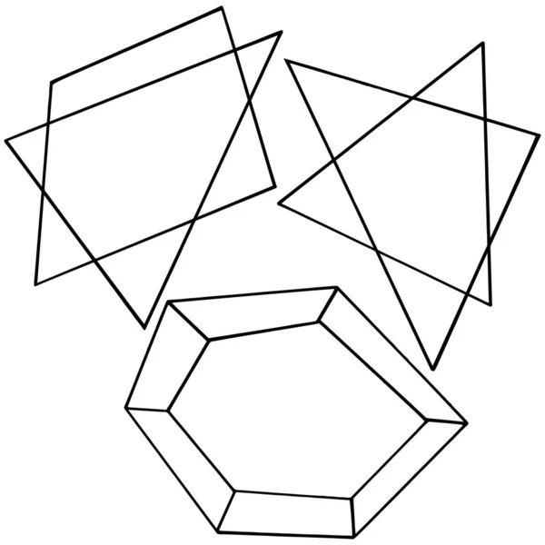 Vektor diamant sten smycken mineral. Isolerat illustrationselement. Svart och vitt graverat bläck konst. — Stock vektor