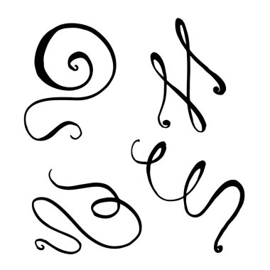 Vektör monogram hat ögesi. Siyah beyaz işlemeli mürekkep sanatı. İzole monogranms çizim elementi.