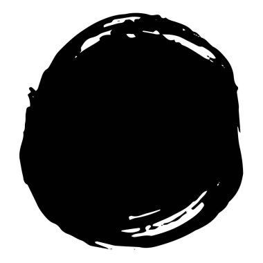 Vektör siyah fırça çemberi. Siyah beyaz işlemeli mürekkep sanatı. İzole edilmiş mürekkep fırçası çizim elementi.