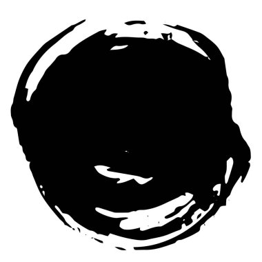 Vektör siyah fırça çemberi. Siyah beyaz işlemeli mürekkep sanatı. İzole edilmiş mürekkep fırçası çizim elementi.