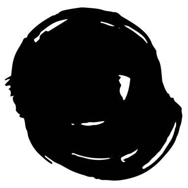 Vektör siyah fırça çemberi. Siyah beyaz işlemeli mürekkep sanatı. İzole edilmiş mürekkep fırçası çizim elementi.