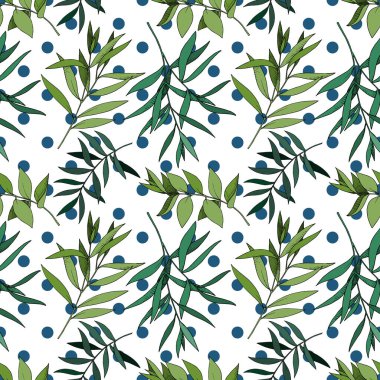 Vektör Okaliptüs daldan ayrılıyor. Siyah beyaz işlemeli mürekkep sanatı. Kusursuz arkaplan deseni.