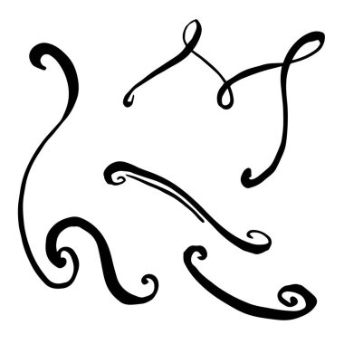 Vektör monogram hat ögesi. Siyah beyaz işlemeli mürekkep sanatı. İzole monogranms çizim elementi.