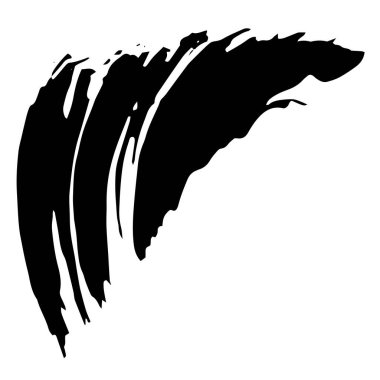 Soyut siyah fırça darbesi. Siyah beyaz işlemeli mürekkep sanatı. İzole edilmiş mürekkep fırçası çizgili çizim elementi.