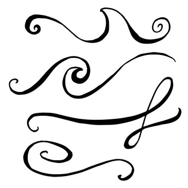 Vektör monogram hat ögesi. Siyah beyaz işlemeli mürekkep sanatı. İzole monogranms çizim elementi.