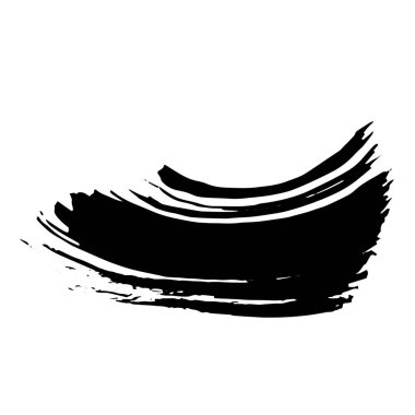 Soyut siyah fırça darbesi. Siyah beyaz işlemeli mürekkep sanatı. İzole edilmiş mürekkep fırçası çizgili çizim elementi.