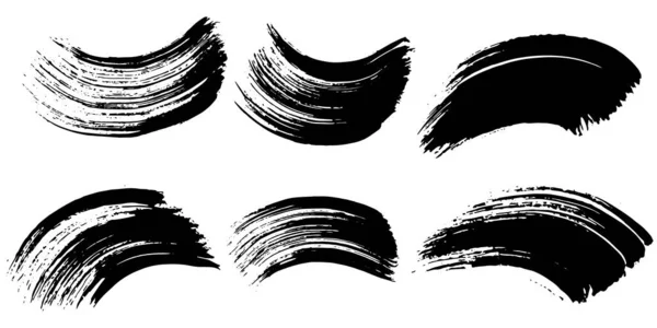 Vector Abstract negro cepillo rizo. Tinta grabada en blanco y negro. Elemento ilustrativo de salpicaduras de pincel aislado . — Archivo Imágenes Vectoriales