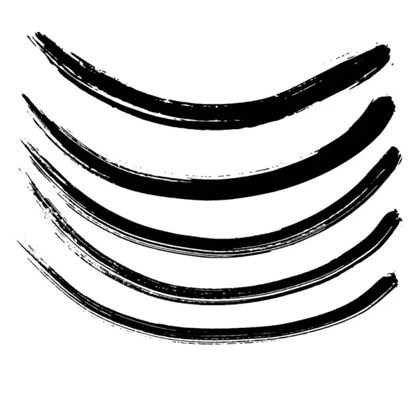 Vector Abstract black brush curl. Black and white engraved ink art. Isolated splas illustration element. — 스톡 벡터