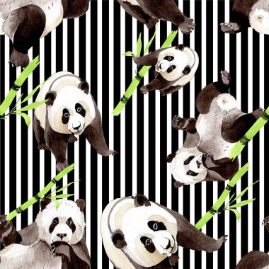 Egzotik vahşi hayvan izole edilmiş. Suluboya arkaplan çizimi. Kusursuz arkaplan deseni.