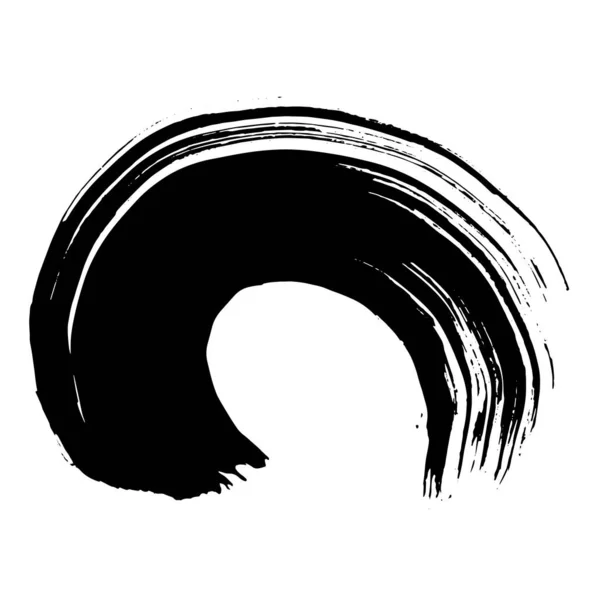 Αφηρημένη μαύρη πινελιά. Μαύρο και άσπρο χαραγμένο μελάνι τέχνης. Μεμονωμένο στοιχείο εικονογράφησης με ραβδώσεις μελάνης. — Διανυσματικό Αρχείο