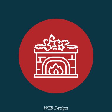 Şömine üstünde Noel kutsal kişilerin resmi