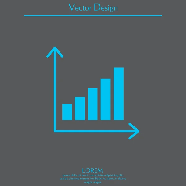 Graph flat icon — Stock Vector