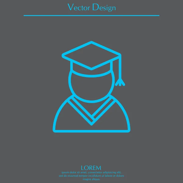 Estudiante en sombrero de graduación — Vector de stock