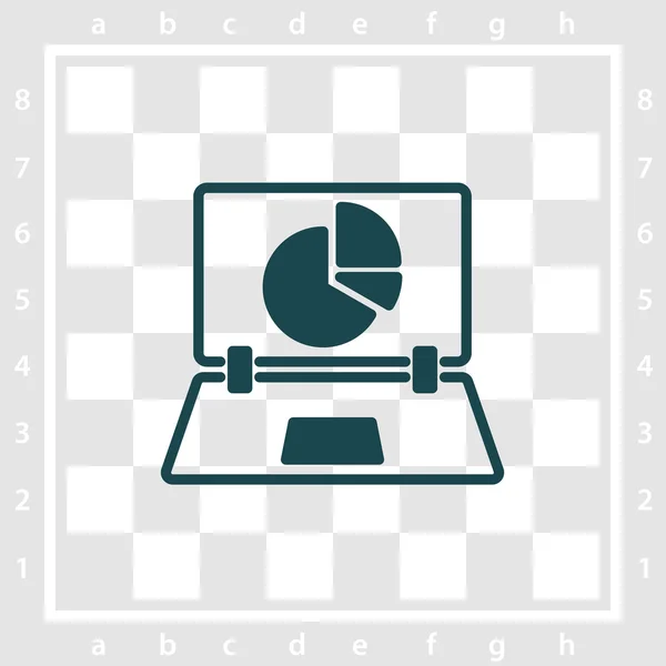 Icono de Laptop y gráfico circular — Vector de stock