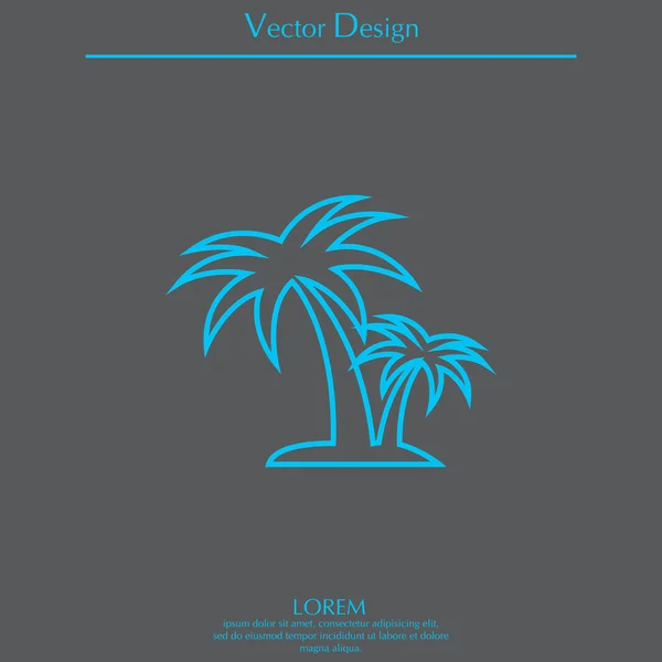 Icono de palmeras tropicales — Vector de stock